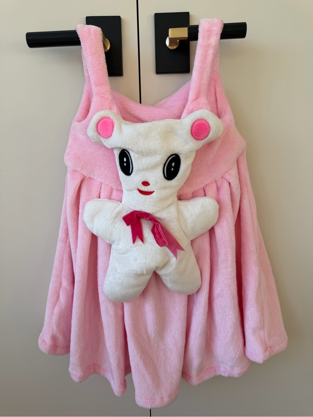 Lola + The Boys Pink Plush Teddy Pocket Dress